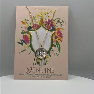 1206. Studio Oh! Gold-Plated Necklace with Mother-of-Pearl Initial G
